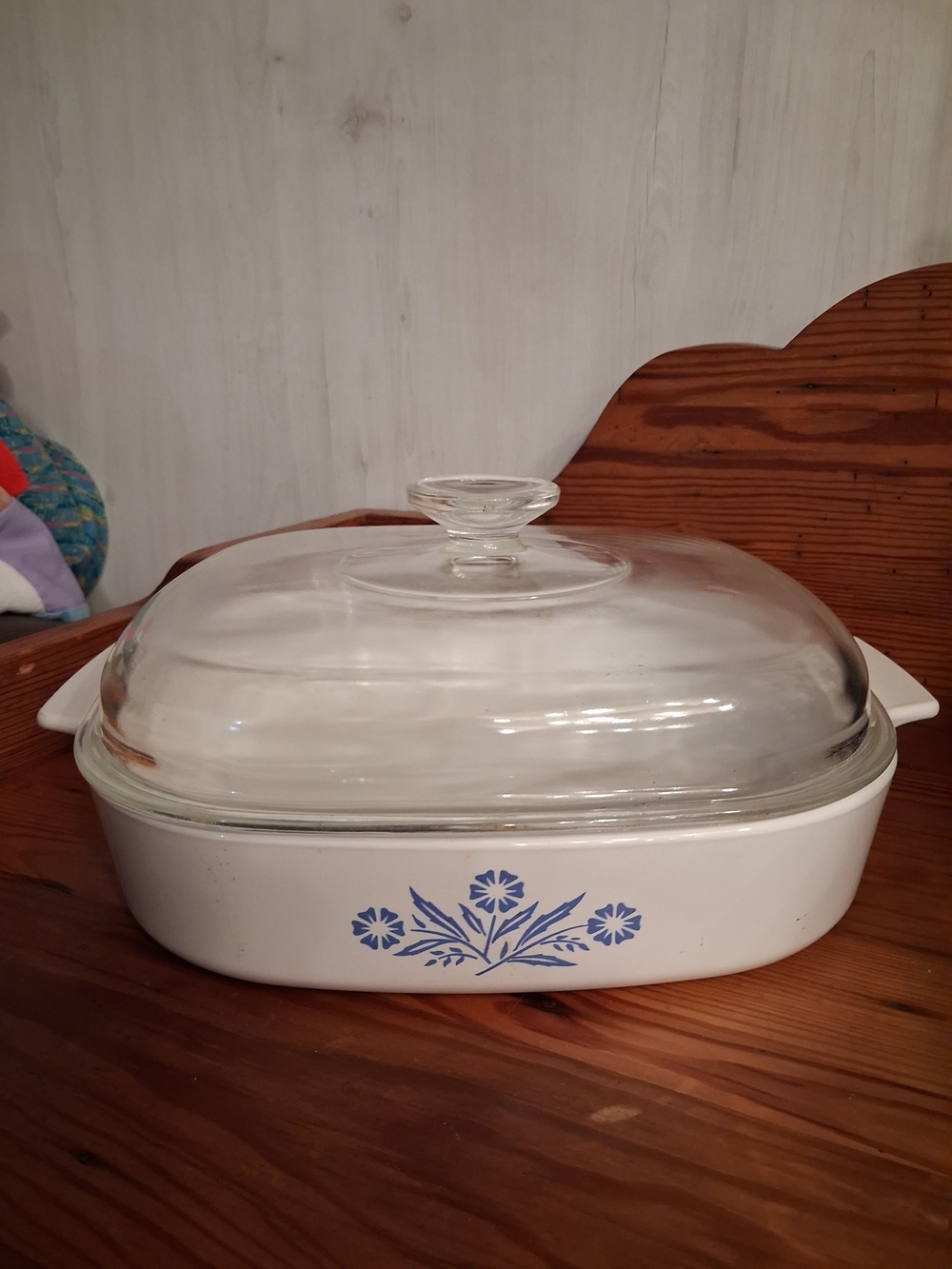 CorningWare Blue Cornflower Covered Casserole - White with Blue Floral